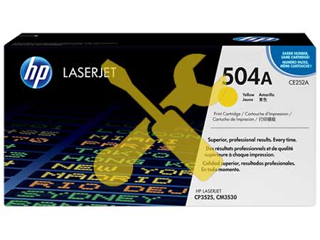 Заправка картриджа CE252A (504A) желтый для HP Color LaserJet CM3530 / CP3525 с заменой чипа