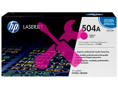 Заправка картриджа CE253A (504A) пурпурный для HP Color LaserJet CM3530 / CP3525 с заменой чипа