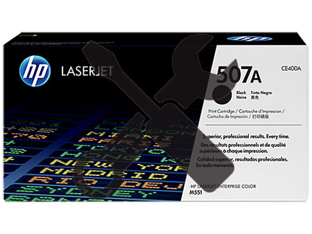 Заправка черного картриджа CE400A 507A для HP LaserJet Enterprise 500 color M551dn / M551n / M551xh / M575f / M570dn