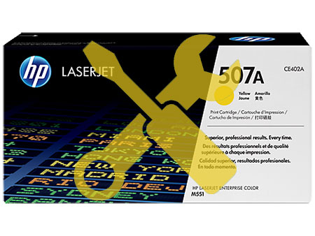 Заправка желтого  картриджа CE402A 507A для HP LaserJet Enterprise 500 color M551dn / M551n / M551xh / M575f / M570dn