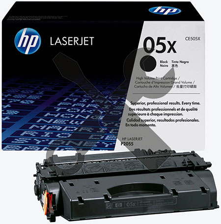 Заправка картриджа CE505X для HP LaserJet P2055d / P2055dn с заменой чипа