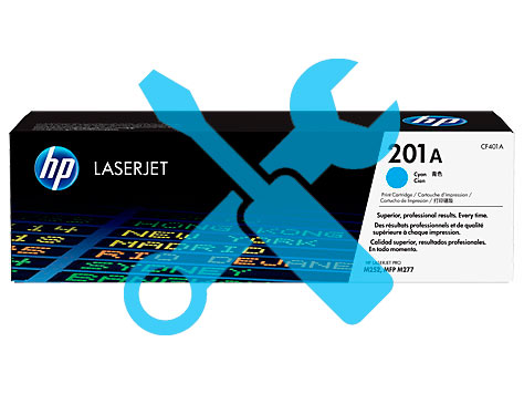 Заправка синего картриджа 201A CF401A для HP Color LaserJet Pro M252 / M277 с заменой чипа