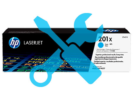 Заправка синего картриджа 201X  CF401X для HP Color LaserJet Pro M252  / M277 с заменой чипа