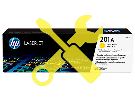 Заправка желтого картриджа 201A CF402A для HP Color LaserJet Pro M252 / M277 с заменой чипа