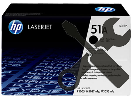 Заправка картриджа Q7551A для HP LaserJet P3005 / M3027 с заменой чипа